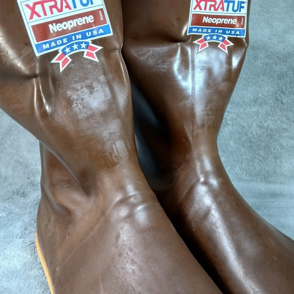 XTRATUF Deck Boots Mens 12 Legacy Waterproof Brown Neoprene Rubber